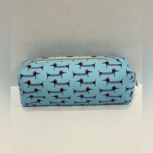 French Beret Dachshund Pencil Case Makeup Tote Travel by Danielle Creations